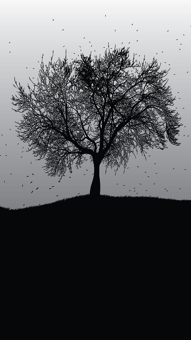 Tree, gris, HD phone wallpaper | Peakpx