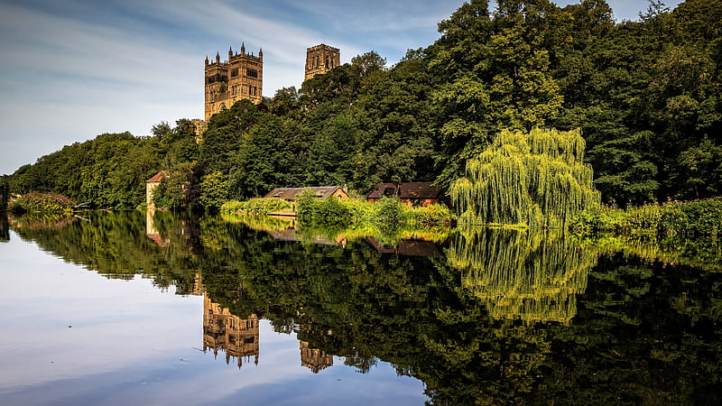 Cathedrals, Cathedral, Building, Durham Cathedral, England, Reflection, River, HD wallpaper