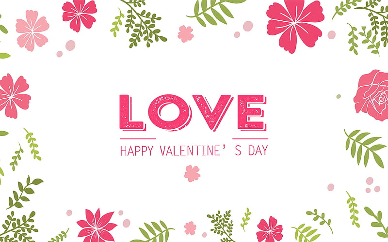 Happy Valentines Day 2019 Flowers illustration, HD wallpaper