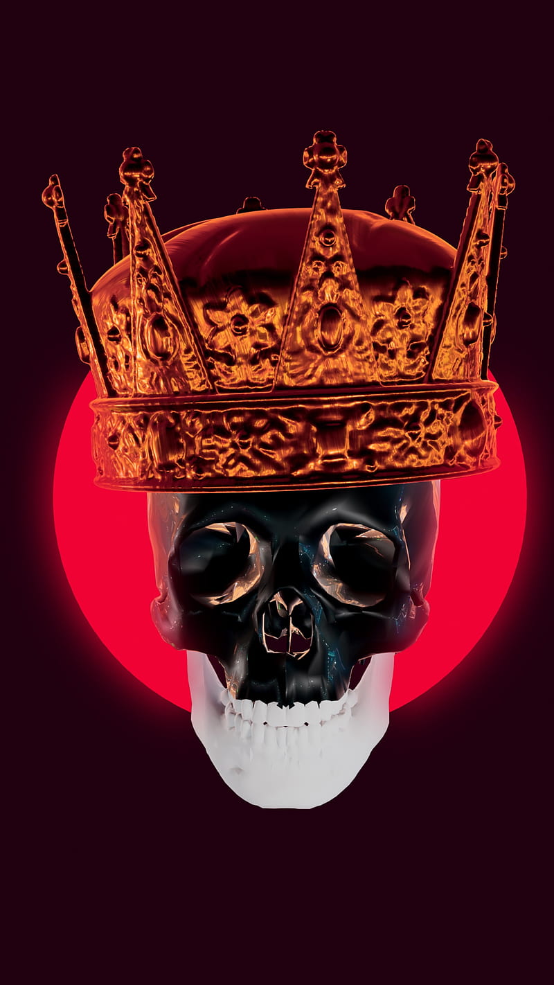 Skull 9, 3D, MrCreativeZ, a, crown, iPhone, king, skulls, HD phone wallpaper  | Peakpx