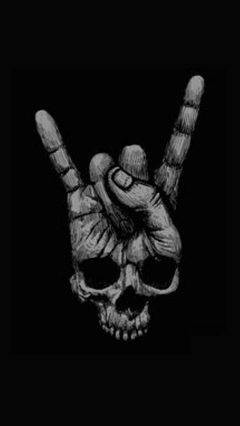 Rock On Man , face, music, punk, skull, HD phone wallpaper
