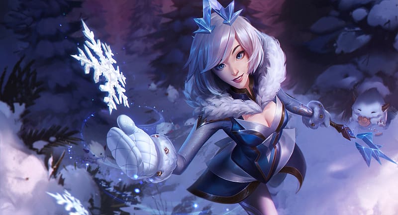 Snow, League Of Legends, Snowflake, Video Game, Lux (League Of Legends), Poro (League Of Legends), HD wallpaper