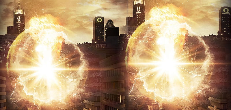 THE FLASH, FIRE, DESTRUCTION, CITY, ELECTRICITY, HD wallpaper