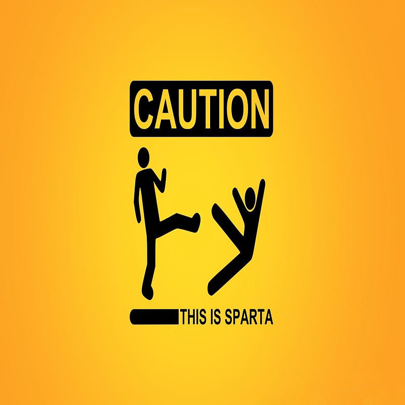 Sparta, abstract, caution, HD phone wallpaper