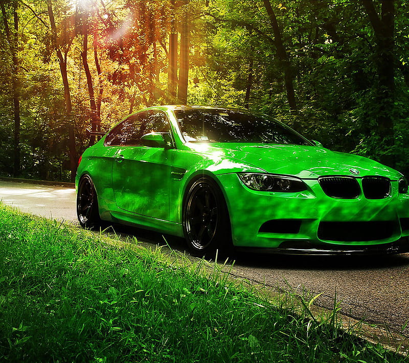 Green Bmw M3, auto, bmw m3, car, carros, desenho, vehicle, HD wallpaper