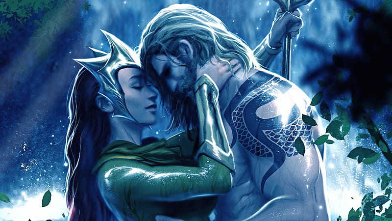 Aquaman And Mera Romance , aquaman, mera, superheroes, artist, artwork, digital-art, HD wallpaper