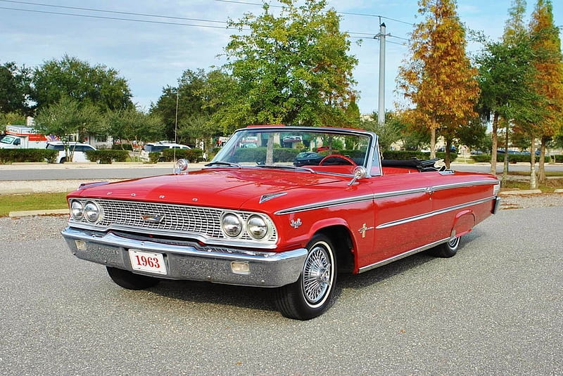 1963 Ford Galaxie 500 Convertible Factory 'Z' Code 390 Big Block 4-Speed, Ford, 390, Red, Big, Muscle, Galaxie, 4-Speed, Block, Old-Timer, Z-Code, 500, Convertible, Factory, Car, HD wallpaper