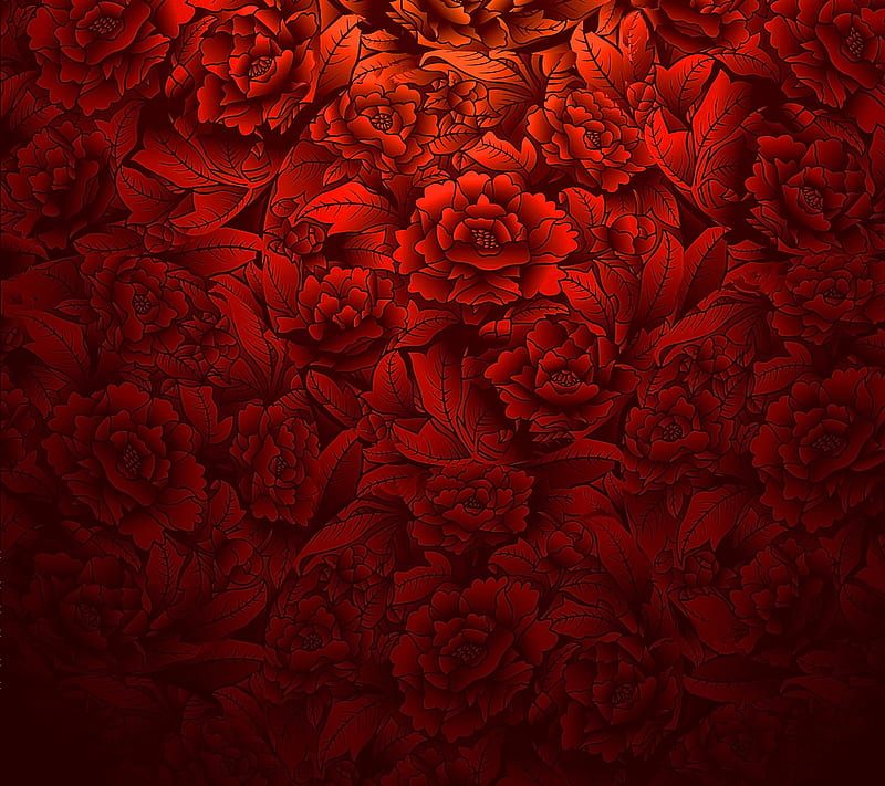 Floral Background, red, roses, HD wallpaper