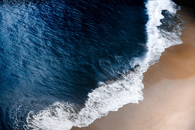 Blue Ocean Waves , ocean, waves, nature, HD wallpaper