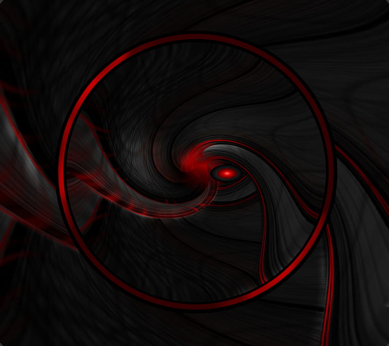Black Red Circle, abstract, HD wallpaper