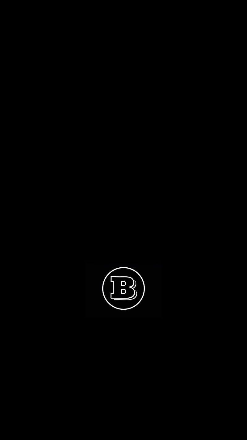 Brabus, black, logo, portrait display, simple, minimalism, HD phone wallpaper