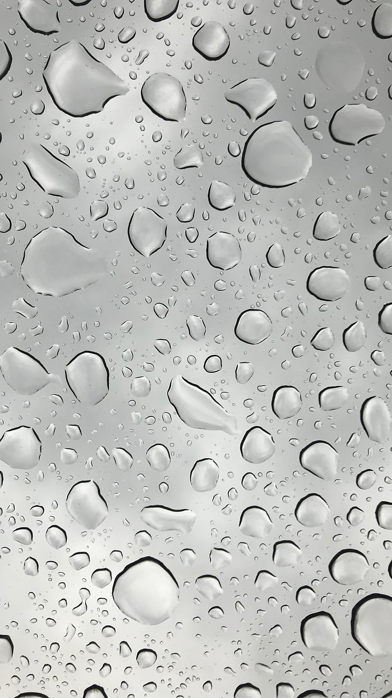 Rain rain rain, clear, drops, grey light raindrops, simple, wet, HD phone wallpaper