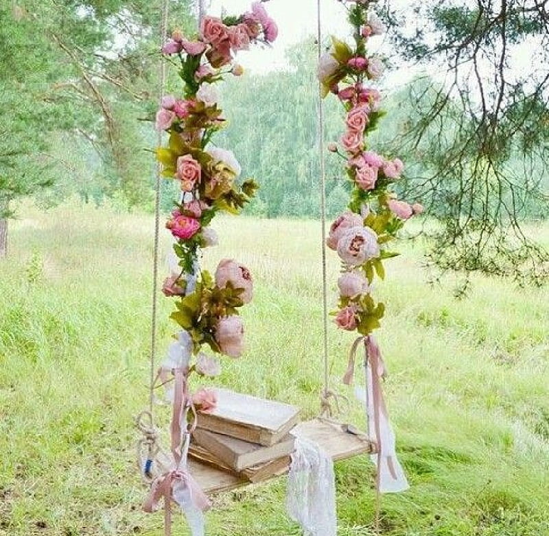 Lovely flower swing, flowers, nature, lovely, swing, HD wallpaper | Peakpx