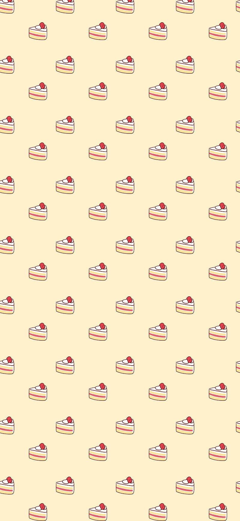 Strawberry cake, cute, food, pattern, HD phone wallpaper