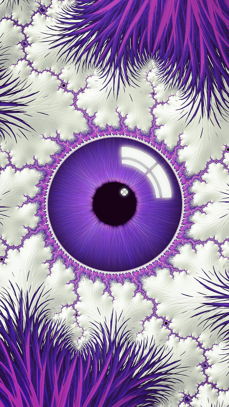 Purple Eye Abstract , Amazing, digital, fantasy, fractals, grass, hypnotic, hypnotizing, iris, magical, surreal, trippy, violet, HD phone wallpaper