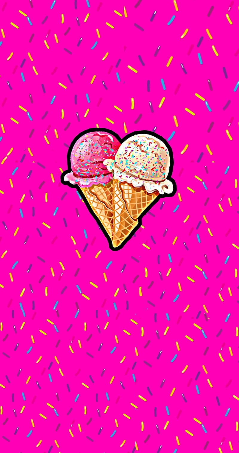Ice Cream , food, ice cream, love, pink, sprinkles, HD phone wallpaper