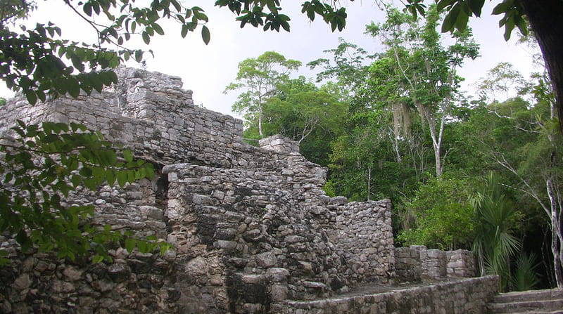 Mayan Ruins @ Coba, mayan, ruins, coba, cancun mexico, market, HD wallpaper