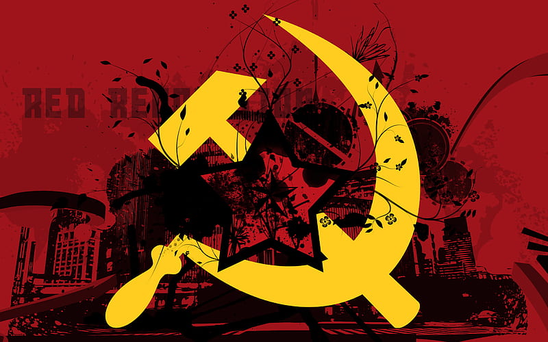 red revolution, red, marxist, politics, yellow, revolution, communist, HD wallpaper