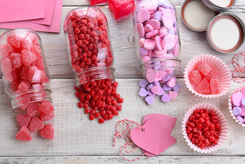Food, Candy, Heart-Shaped, Sweets, HD wallpaper