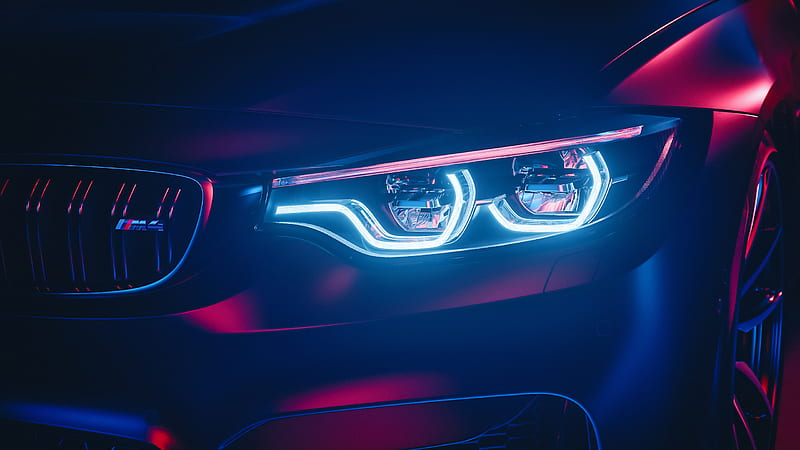 BMW M4 LED Headlights, HD wallpaper
