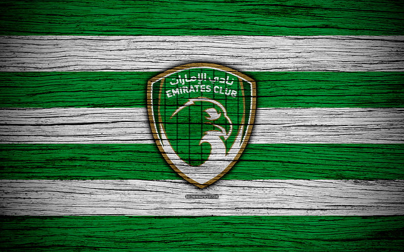 Emirates Club FC logo, UAE League, soccer, football club, UAE, Emirates Club, creative, wooden texture, FC Emirates Club, HD wallpaper