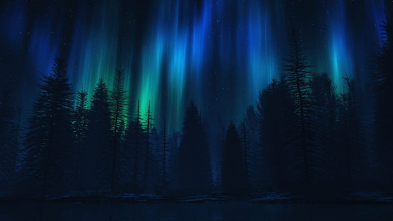 northern lights, aurora borealis, stars, scenery, Nature, HD wallpaper