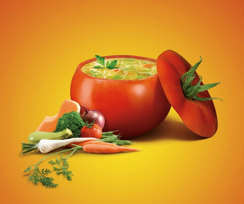 tomato soup, tomato, carrot, soup, vegetable, HD wallpaper