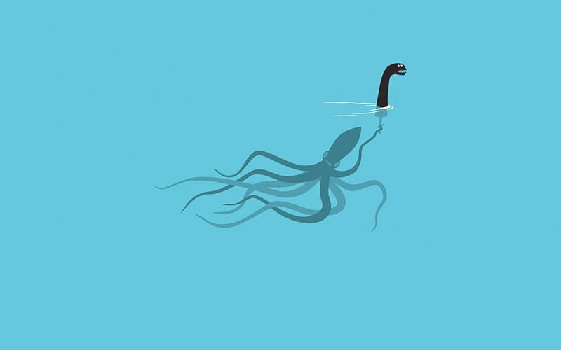 Loch Ness Monster Fake?, sqid, lol, funny, HD wallpaper