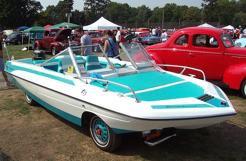 1964 Rambler Clipper, boat, car, HD wallpaper