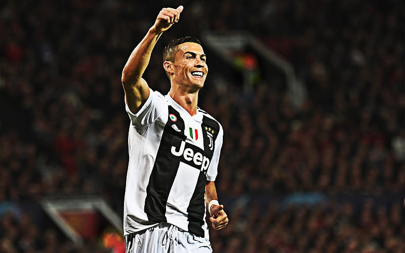Cristiano Ronaldo, portrait, Juventus FC, smile, football match, Serie A, Italy, CR7, football world stars, HD wallpaper