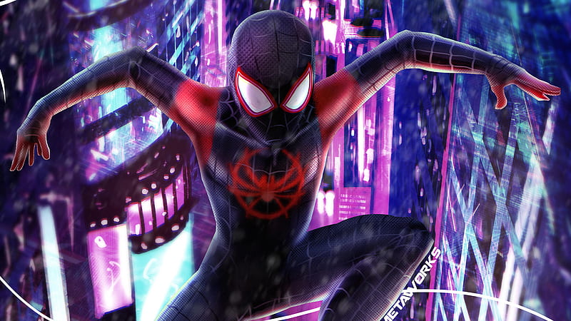 Miles Morales Spider Man, spiderman, superheroes, digital-art, artwork, HD  wallpaper | Peakpx