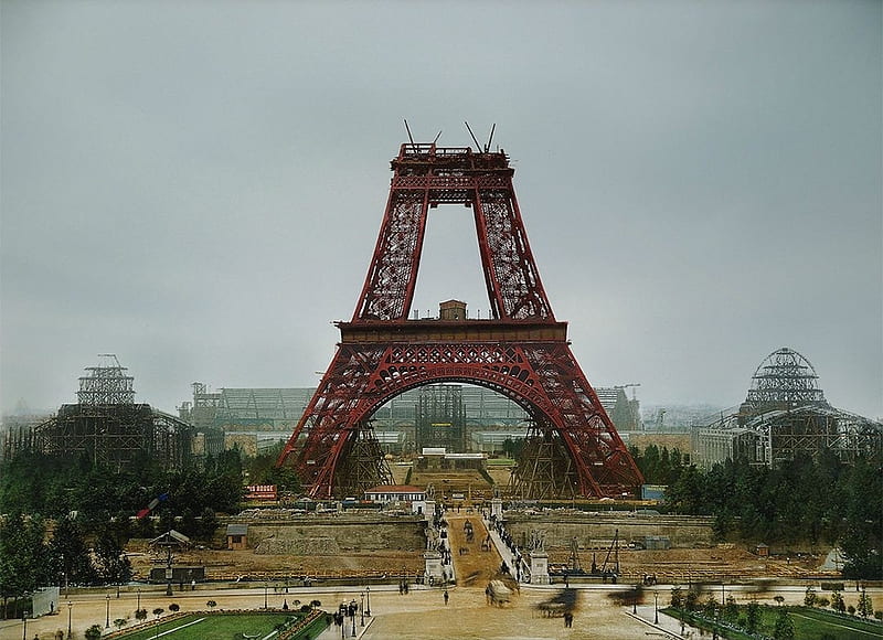 The Eiffel Tower, architecture, France, rare, construction, French, color , building, Monument, Paris, historical, HD wallpaper
