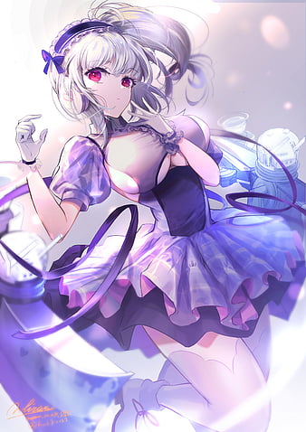 1080x2160px, free download, HD wallpaper: Formidable (Azur Lane), gray  hair, cleavage, big boobs, pantyhose