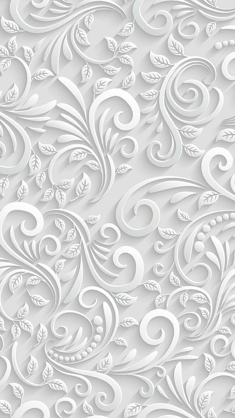 filigree, background, desenho, patter, silver, white, HD phone wallpaper
