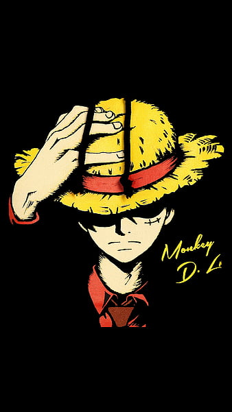 One Piece Monkey D. Luffy Straw Hat Black Desktop Wallpaper 4k