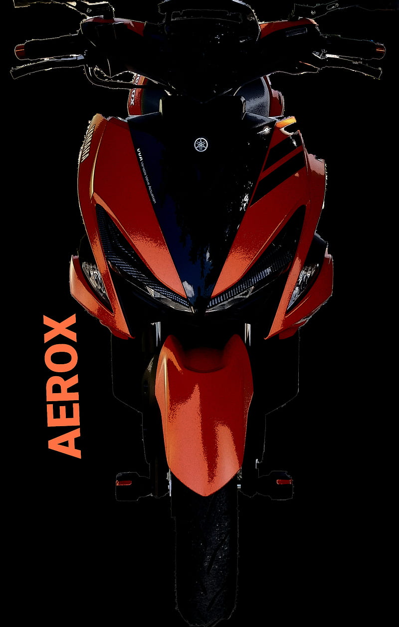 Yamaha aerox toon, aerox, bike, black, cartoon, dark, motor, motorcycle, orange, yamaha, HD phone wallpaper