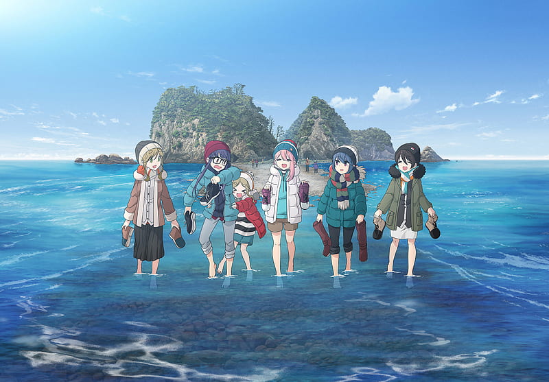 Anime, Laid-Back Camp, Aoi Inuyama, Chiaki Oogaki, Nadeshiko Kagamihara, Rin Shima, Yuru Camp, HD wallpaper