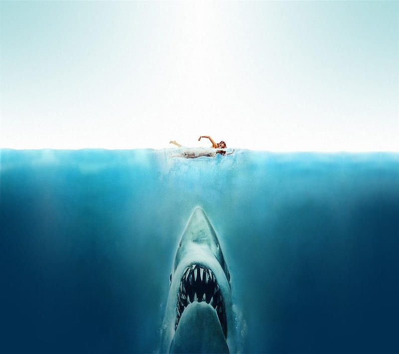 Jaws, artwork, deep, movies, ocean, HD wallpaper
