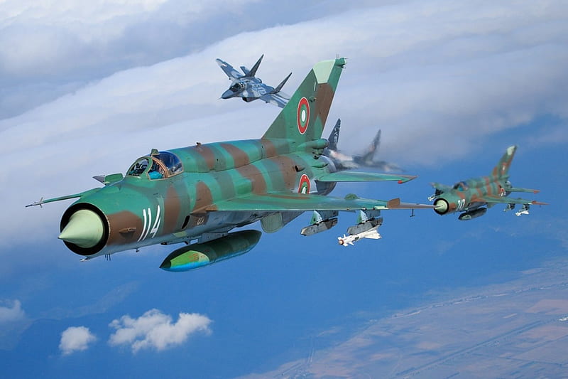 Микоян-Гуревич МиГ-21бис, plane, bis, russia, mig, jet, bulgaria, HD wallpaper