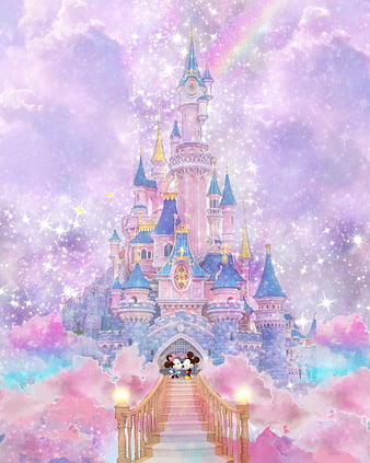 Disney castle, mickey and minnie, HD phone wallpaper