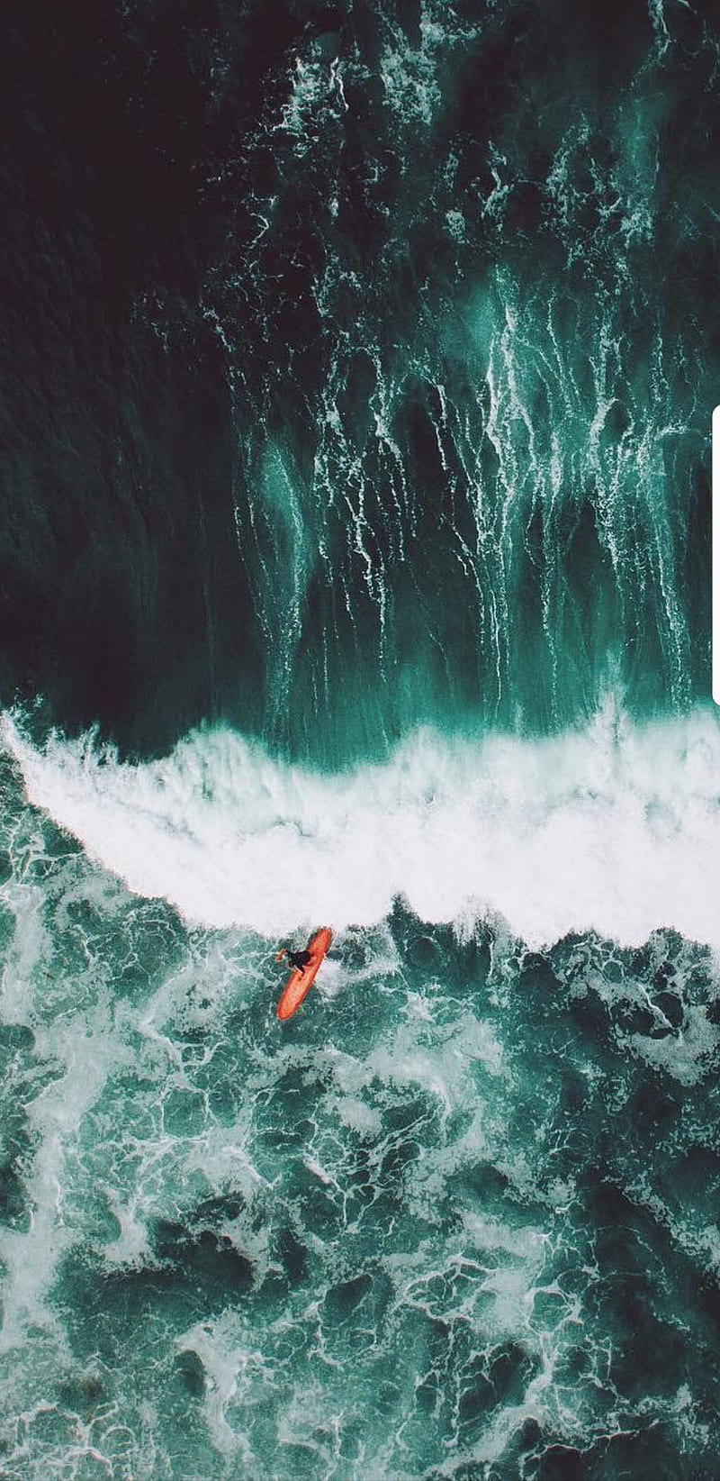 Surfer, blue, deep, dji, drone, eagle view, oceans, phone, surfing, waves, HD phone wallpaper
