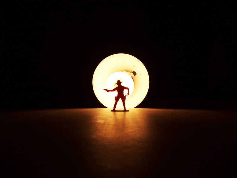 Silhouetted Cowboy, lighting, plastic, indians, cowboy, toys, HD wallpaper