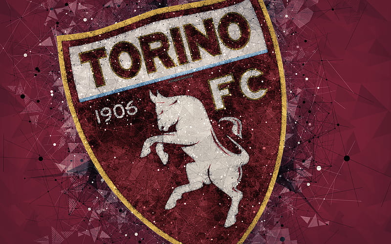 Torino FC Italian football club, creative art logo, geometric art, brown abstract background, emblem, Serie A, Turin, Italy, football, HD wallpaper