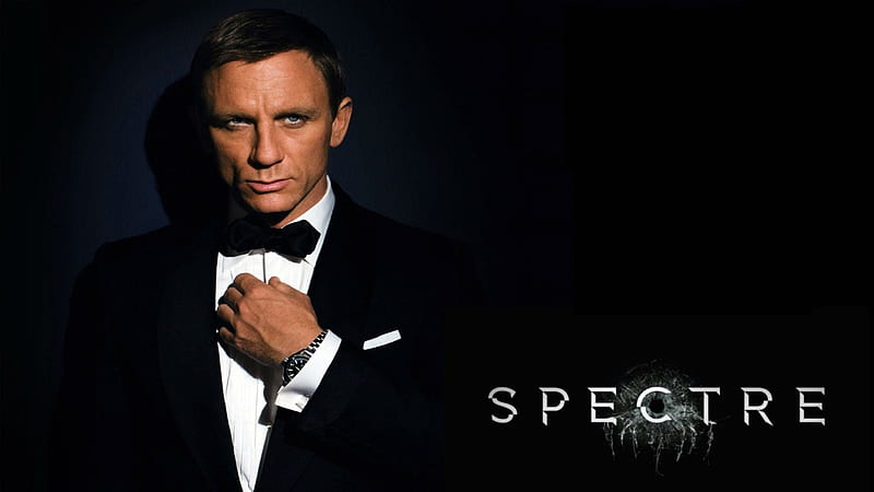 Spectre (2015), poster, movie, James Bond, black, man, Daniel Craig, 007, Spectre, actor, 2015, HD wallpaper