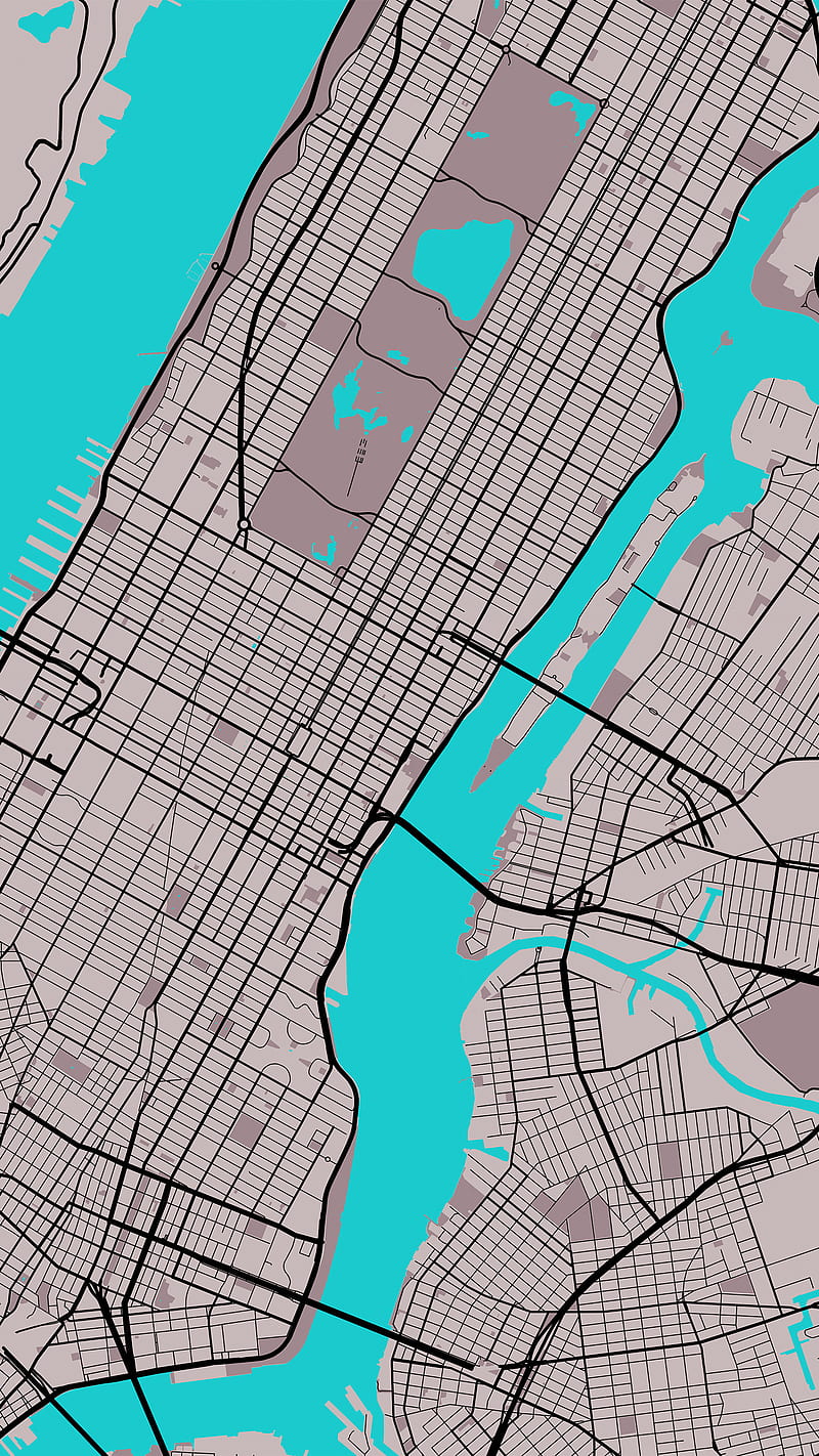 New York Streets Map, America City, Big Apple, Digital, DimDom, Manhattan, Map, Maps, NYC, New, New York, Streets, Travel, USA, World city, design blue, romantic, trip, HD phone wallpaper