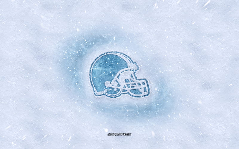 Cleveland Browns logo, American football club, winter concepts, NFL, Cleveland Browns ice logo, snow texture, Cleveland, Ohio, USA, snow background, Cleveland Browns, American football, HD wallpaper