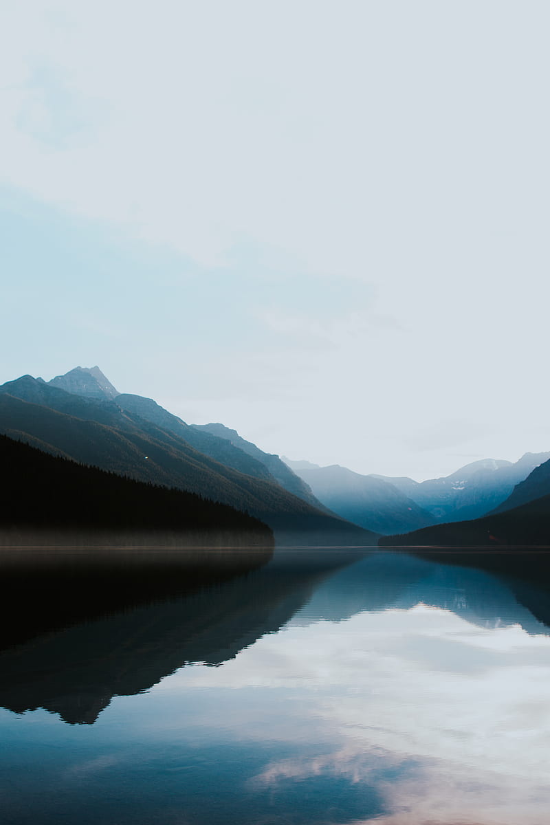 mountains surrounded by body of water, HD phone wallpaper mountains surrounded by body of water, HD phone wallpaper