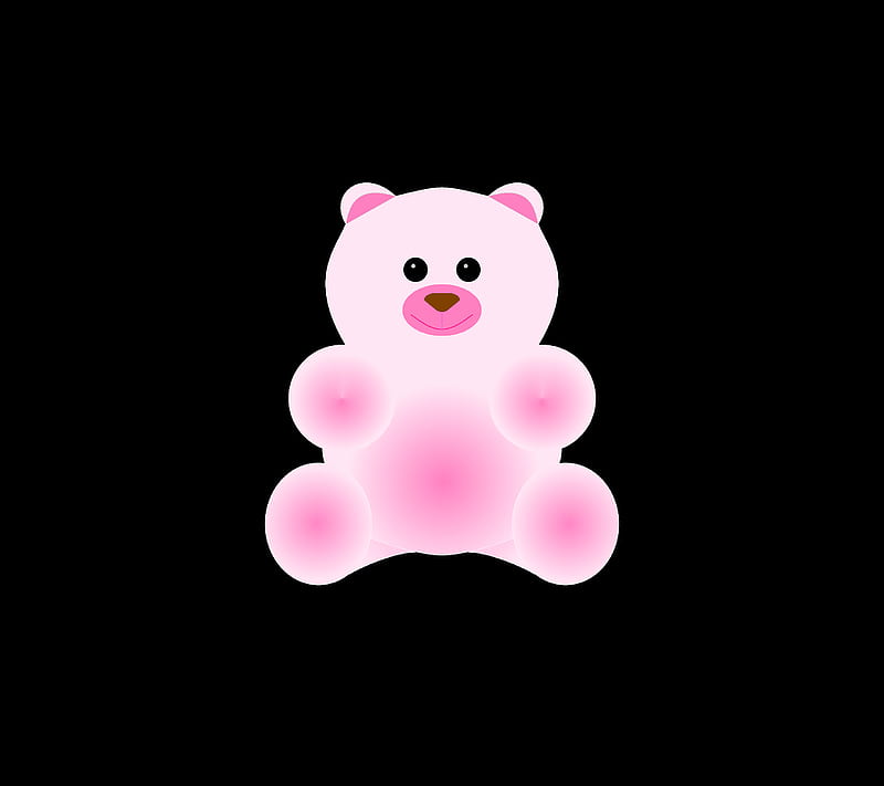 Cute Teddy Bear, baby, background, black, blend, drawn, girl, girly,  lovely, HD wallpaper | Peakpx