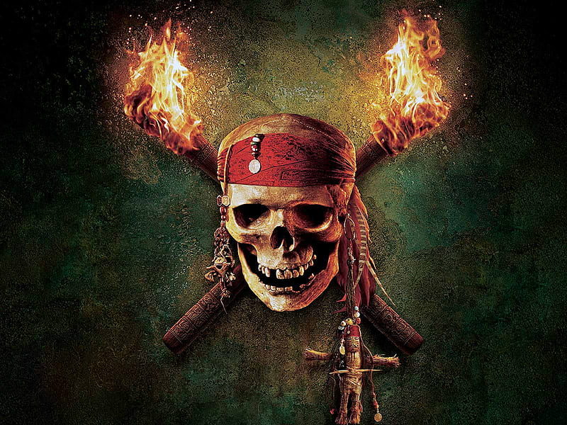 Pirates Head, pirates, fire, pvp, skull, HD wallpaper