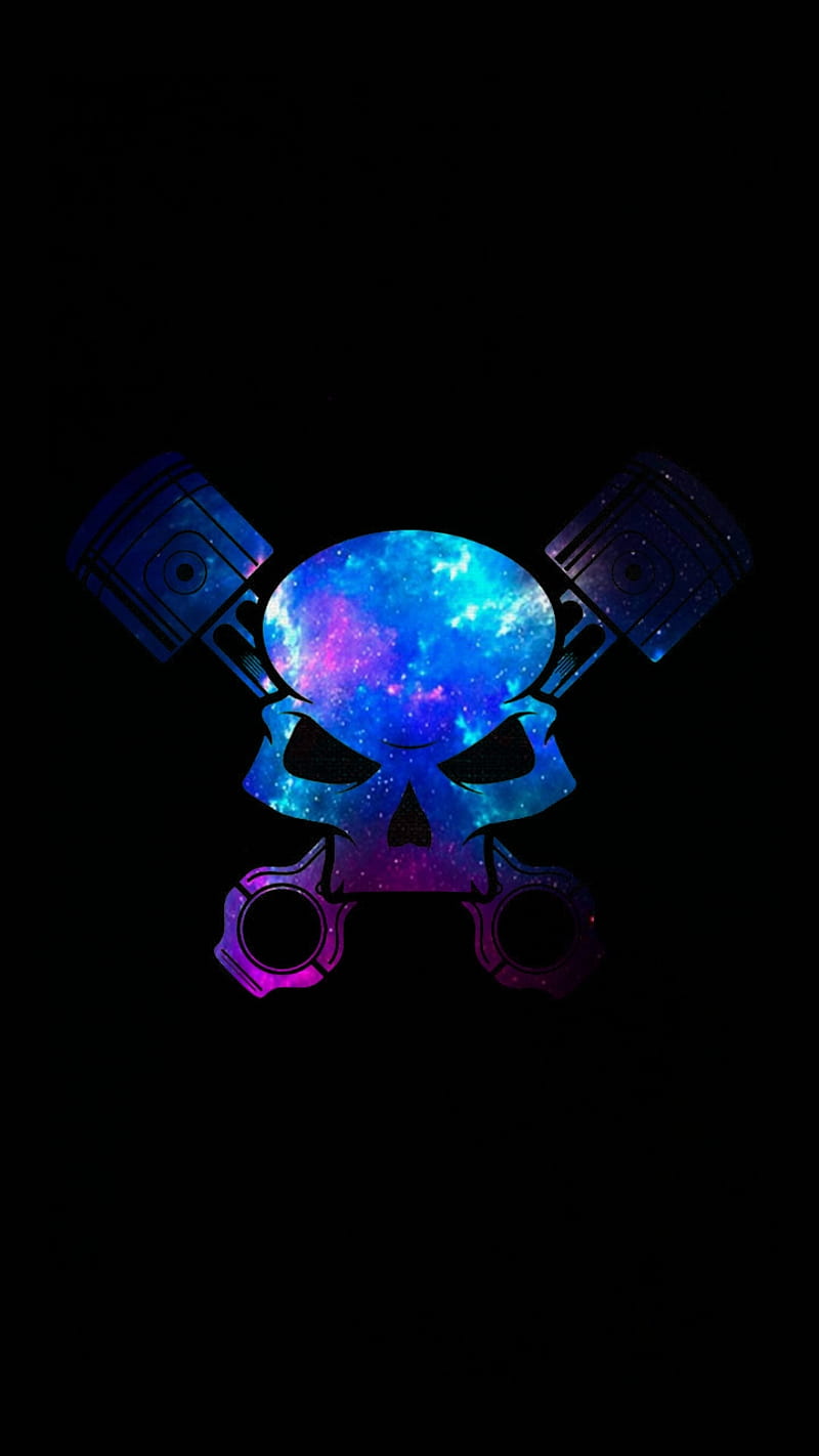 Galaxy Skull, cool, skulls, awesome, sky, death, logo, signs, HD phone wallpaper